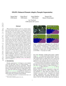 EDAPS: Enhanced Domain-Adaptive Panoptic Segmentation
