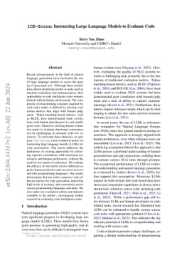 ICE-Score: Instructing Large Language Models to Evaluate Code