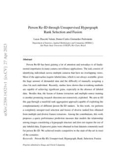 Person Re-ID through Unsupervised Hypergraph Rank Selection and Fusion