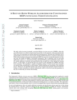 A Best-of-Both-Worlds Algorithm for Constrained MDPs with Long-Term
  Constraints
