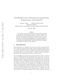 ZeroShotDataAug: Generating and Augmenting Training Data with ChatGPT