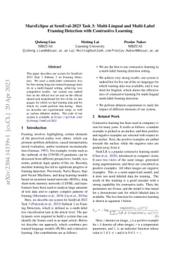 MarsEclipse at SemEval-2023 Task 3: Multi-Lingual and Multi-Label
  Framing Detection with Contrastive Learning
