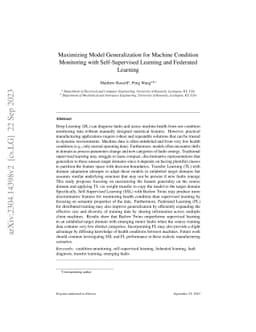 Maximizing Model Generalization for Machine Condition Monitoring with
  Self-Supervised Learning and Federated Learning