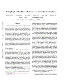 Putting People in Their Place: Affordance-Aware Human Insertion into
  Scenes