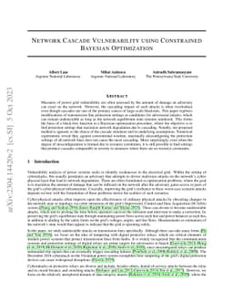 Network Cascade Vulnerability using Constrained Bayesian Optimization