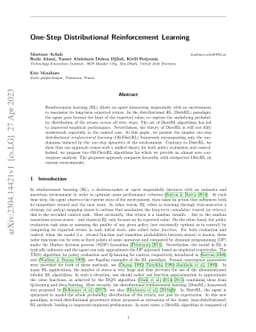 One-Step Distributional Reinforcement Learning