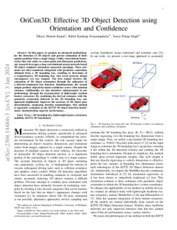 OriCon3D: Effective 3D Object Detection using Orientation and Confidence
