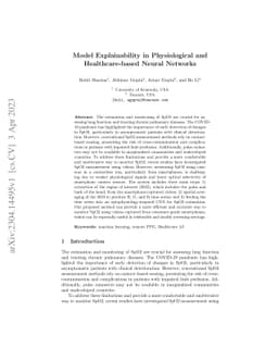 Model Explainability in Physiological and Healthcare-based Neural
  Networks