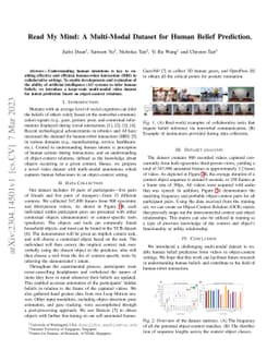 Read My Mind: A Multi-Modal Dataset for Human Belief Prediction