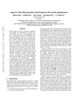 Improve Video Representation with Temporal Adversarial Augmentation