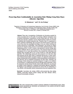 Preserving Data Confidentiality in Association Rule Mining Using Data
  Share Allocator Algorithm