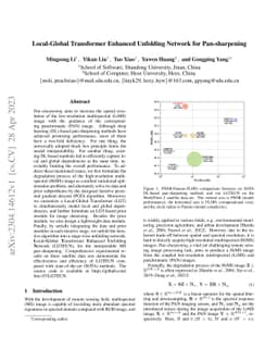 Local-Global Transformer Enhanced Unfolding Network for Pan-sharpening
