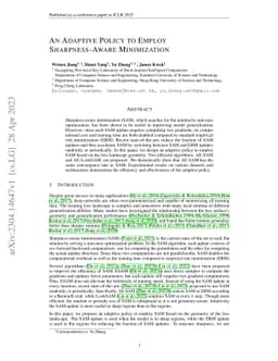 An Adaptive Policy to Employ Sharpness-Aware Minimization