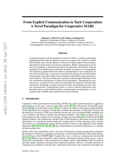 From Explicit Communication to Tacit Cooperation:A Novel Paradigm for
  Cooperative MARL
