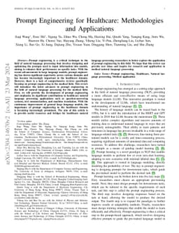 Prompt Engineering for Healthcare: Methodologies and Applications