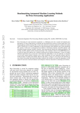 Benchmarking Automated Machine Learning Methods for Price Forecasting
  Applications