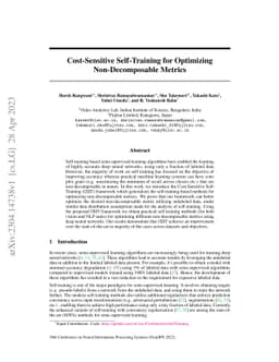 Cost-Sensitive Self-Training for Optimizing Non-Decomposable Metrics
