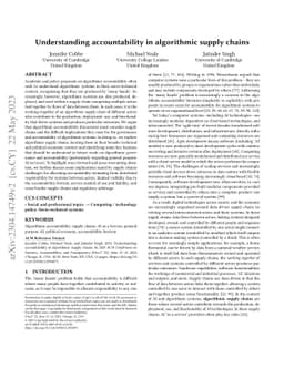 Understanding accountability in algorithmic supply chains