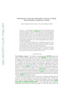 Polynomial time key-recovery attack on high rate random alternant codes