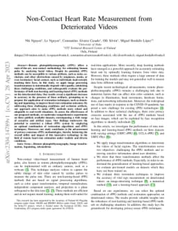 Non-Contact Heart Rate Measurement from Deteriorated Videos