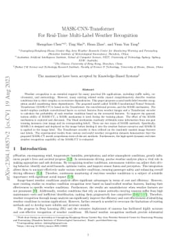 MASK-CNN-Transformer For Real-Time Multi-Label Weather Recognition