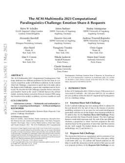 The ACM Multimedia 2023 Computational Paralinguistics Challenge: Emotion
  Share & Requests