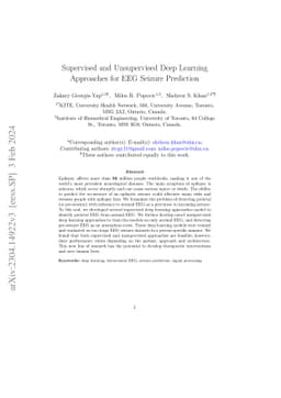 Supervised and Unsupervised Deep Learning Approaches for EEG Seizure
  Prediction