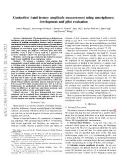 Contactless hand tremor amplitude measurement using smartphones:
  development and pilot evaluation