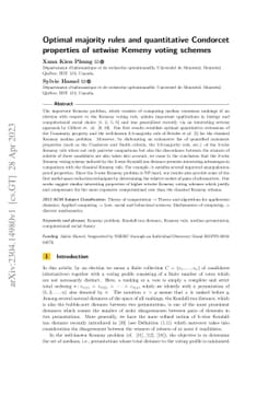 Optimal majority rules and quantitative Condorcet properties of setwise
  Kemeny voting schemes