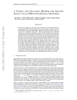 A Stable and Scalable Method for Solving Initial Value PDEs with Neural
  Networks
