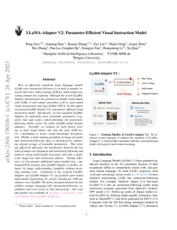 LLaMA-Adapter V2: Parameter-Efficient Visual Instruction Model