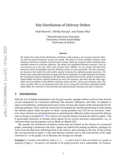 Fair Distribution of Delivery Orders