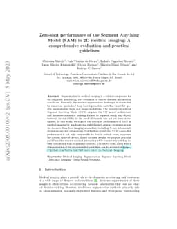 Zero-shot performance of the Segment Anything Model (SAM) in 2D medical
  imaging: A comprehensive evaluation and practical guidelines