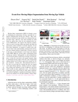 Event-Free Moving Object Segmentation from Moving Ego Vehicle