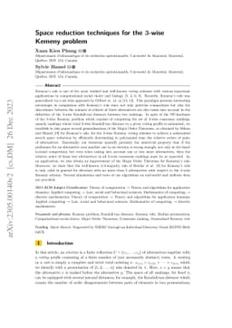 Space reduction techniques for the $3$-wise Kemeny problem
