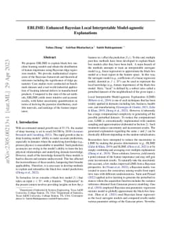 EBLIME: Enhanced Bayesian Local Interpretable Model-agnostic
  Explanations