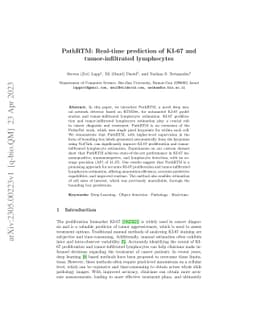 PathRTM: Real-time prediction of KI-67 and tumor-infiltrated lymphocytes