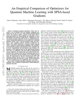 An Empirical Comparison of Optimizers for Quantum Machine Learning with
  SPSA-based Gradients