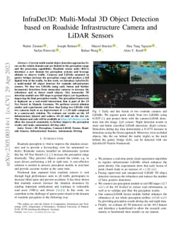 InfraDet3D: Multi-Modal 3D Object Detection based on Roadside
  Infrastructure Camera and LiDAR Sensors