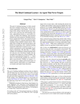 The Ideal Continual Learner: An Agent That Never Forgets