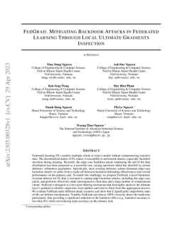 FedGrad: Mitigating Backdoor Attacks in Federated Learning Through Local
  Ultimate Gradients Inspection