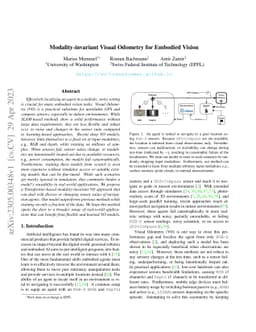 Modality-invariant Visual Odometry for Embodied Vision