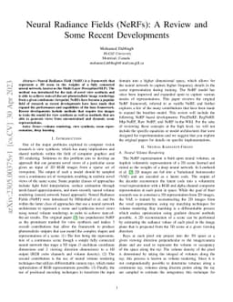Neural Radiance Fields (NeRFs): A Review and Some Recent Developments