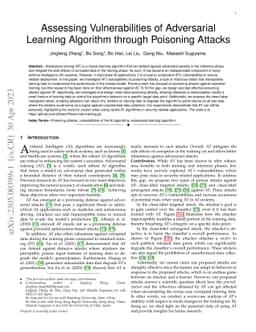Assessing Vulnerabilities of Adversarial Learning Algorithm through
  Poisoning Attacks