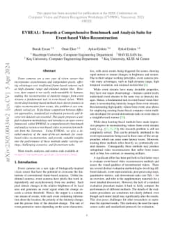 EVREAL: Towards a Comprehensive Benchmark and Analysis Suite for
  Event-based Video Reconstruction