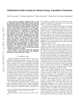 Multimodal Earable Sensing for Human Energy Expenditure Estimation