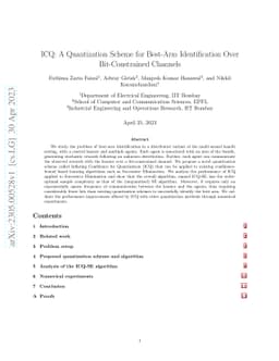 ICQ: A Quantization Scheme for Best-Arm Identification Over
  Bit-Constrained Channels