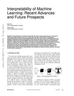 Interpretability of Machine Learning: Recent Advances and Future
  Prospects