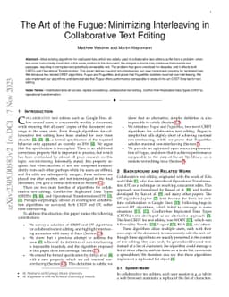 The Art of the Fugue: Minimizing Interleaving in Collaborative Text
  Editing