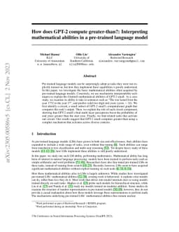 How does GPT-2 compute greater-than?: Interpreting mathematical
  abilities in a pre-trained language model